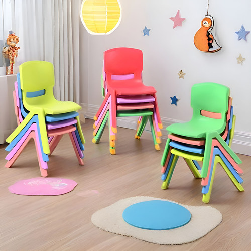 塑料凳子儿童靠背椅子幼儿园宝宝吃饭餐椅家用防滑加厚熟胶小板凳 - 图1