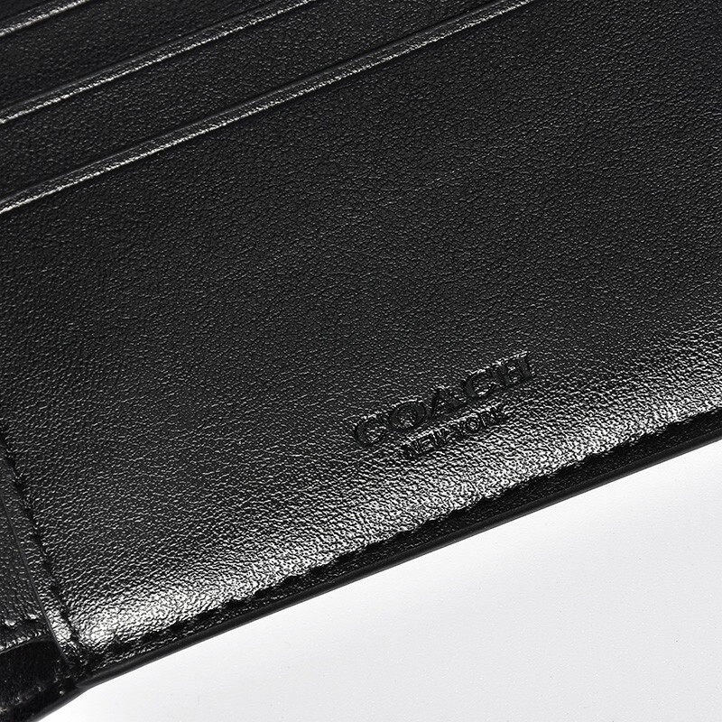 coach男士对折经典卡包礼盒钱包 EUROSPIN海外钱包