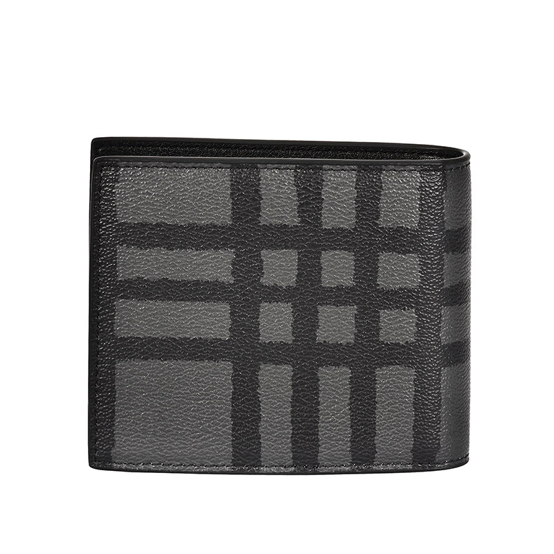 coach男短款卡包方格pvc零钱包 EUROSPIN海外钱包