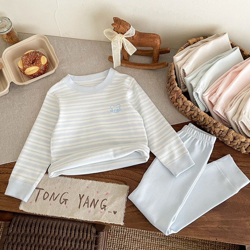 儿童内衣套装舒绒条纹无骨家居服秋衣裤男女童打底两件套宝宝睡衣,淘宝优惠券,粉丝福利购,淘宝优惠卷
