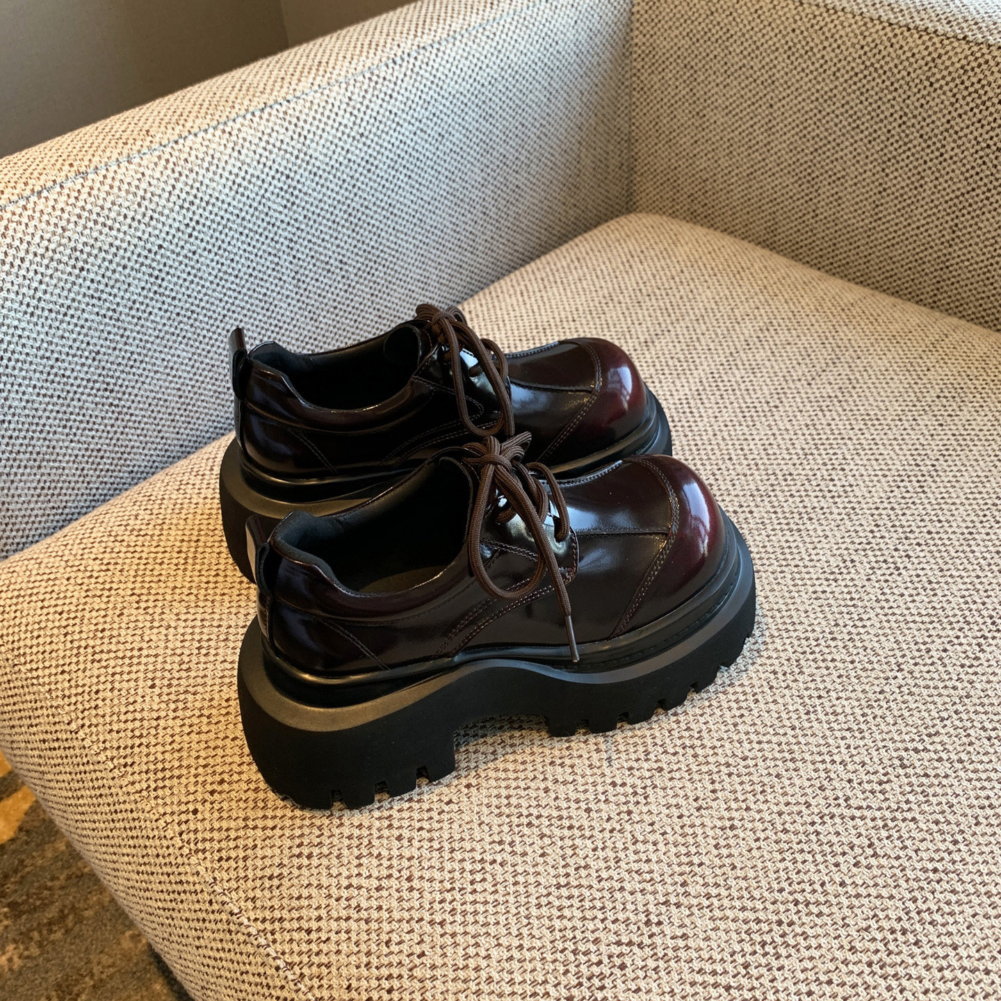 【TFM】2026春季新款小皮鞋女英伦风复古系带增高厚底乐福鞋单鞋,淘宝优惠券,粉丝福利购,淘宝优惠卷