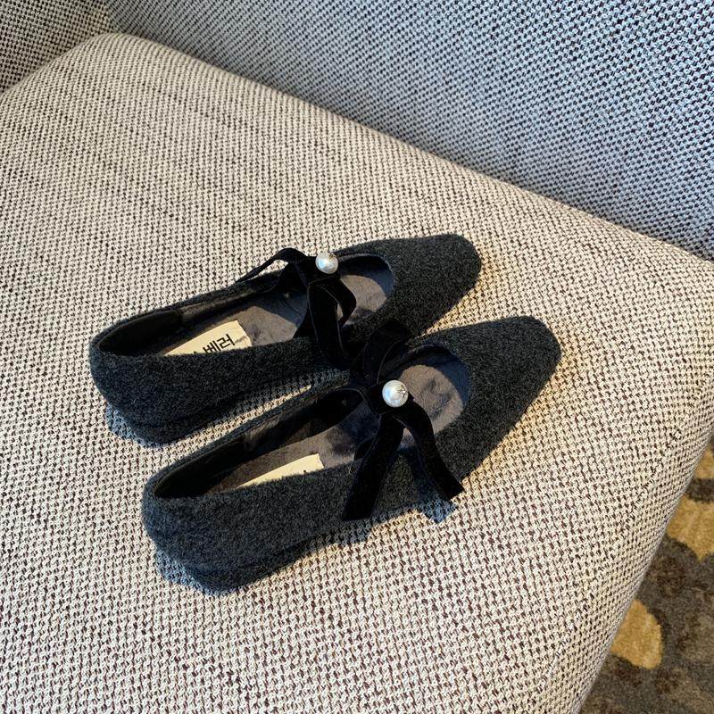 【TFM】高级感法式气质平底加绒单鞋女2025冬季毛呢方头通勒棉鞋,淘宝优惠券,粉丝福利购,淘宝优惠卷