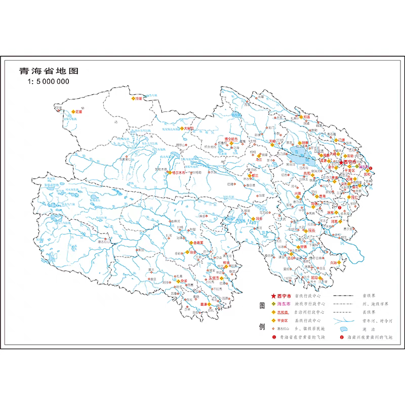 青海省地势标准电子版地图JPG格式高清设计源文件地图素材模板