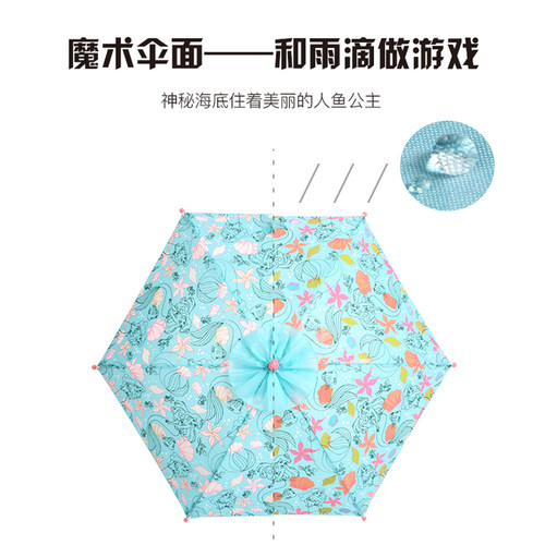 KOBOLD&迪士尼联名款酷波德儿童雨伞直柄伞男女孩卡通伞遇水变色 - 图1