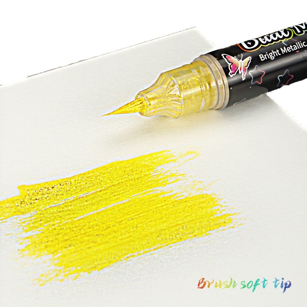 闪光蝴蝶笔秀丽笔软头笔小楷毛笔金属彩色书法笔渐变色画笔流沙笔,淘宝优惠券,粉丝福利购,淘宝优惠卷