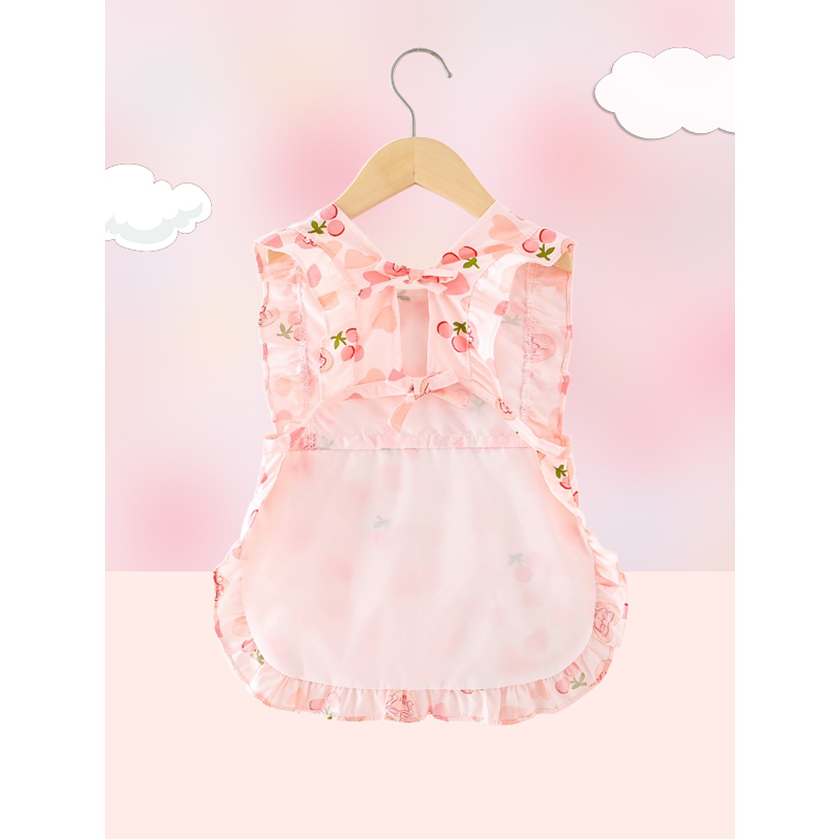 Coverall baby food supplement baby girl eating bib pocket waterproof children's child apron eating bib pure cotton sleeveless