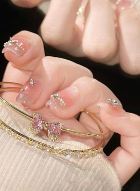 小女孩精美手链手饰双层手镯儿童蝴蝶结水钻可爱学生闺蜜女童公主