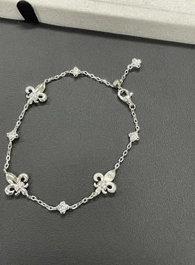 S925银双色泡泡圆钻手链复古设计感超闪百搭高颜值锆石中古手饰