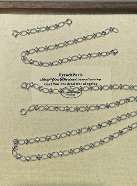 S925银意大利工艺小旦圈哑铃双扣项链 个性百搭时尚款套链