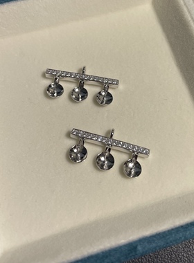 平衡木吊坠纯银3颗珍珠纯银吊坠