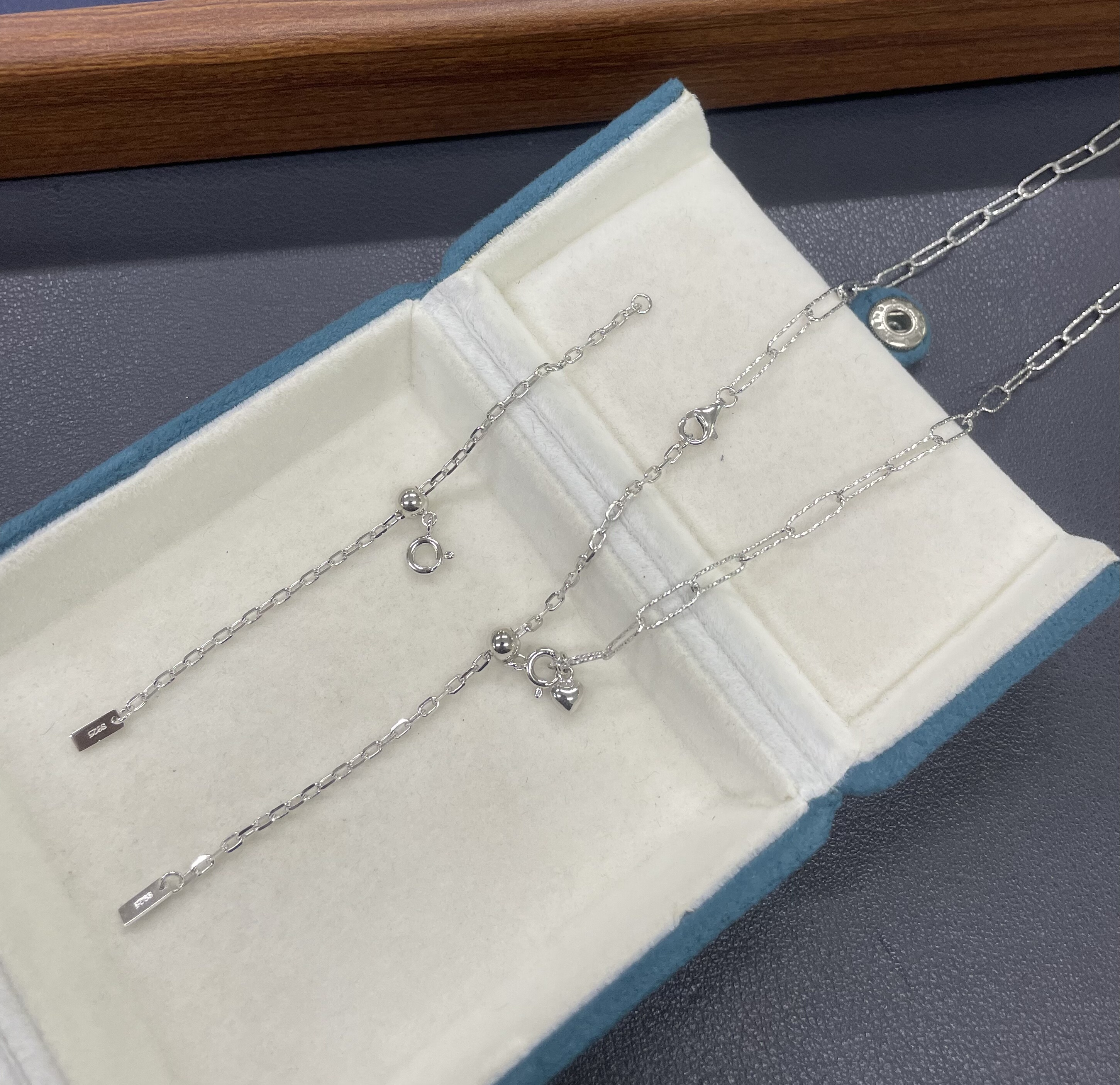 S925镀铑白金卡式抽拉调节延长链 DIY项链长度加长链,淘宝优惠券,粉丝福利购,淘宝优惠卷