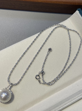 意大利进口工艺可调节长度珍珠吊坠项链素链纯银1.8mm钻石链