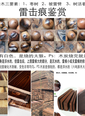 天然雷击木道门饰品雕刻平安扣