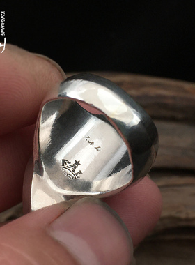 银创925纯银十字军盾戒指男