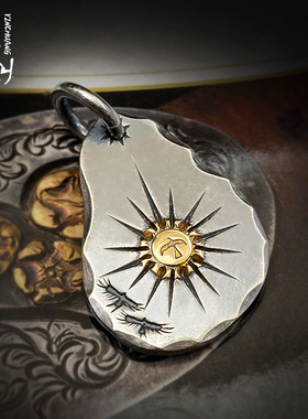 高桥吾郎飞鸟随形银饼吊坠