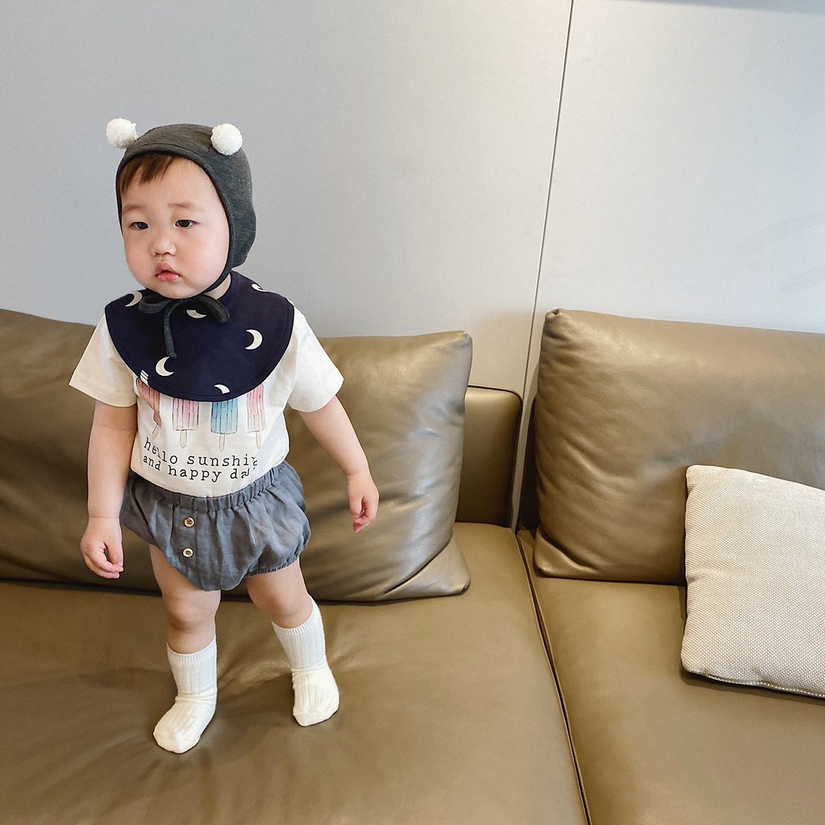 夏装新品婴童装宝宝休闲百搭口水巾婴儿可爱围嘴吸水围兜