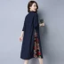 Váy cotton và vải lanh nữ phong cách quốc gia Trung Quốc phong cách nghệ thuật mùa xuân và mùa thu retro sườn xám phong cách kích thước lớn che bụng váy đầm - Váy dài