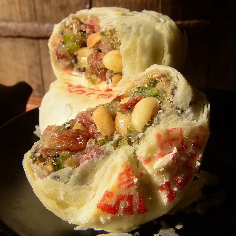 师大姐白酥皮青红丝五仁老式手工月饼传统点心12枚/750克中秋礼盒