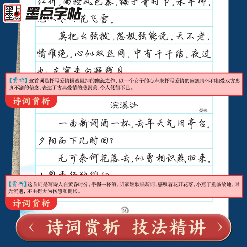 墨点字帖练字大学生楷书正楷楷行双体楷体练字帖初中高中生唐诗宋词古诗词练字贴小学生写字帖荆霄鹏行楷字帖 - 图1