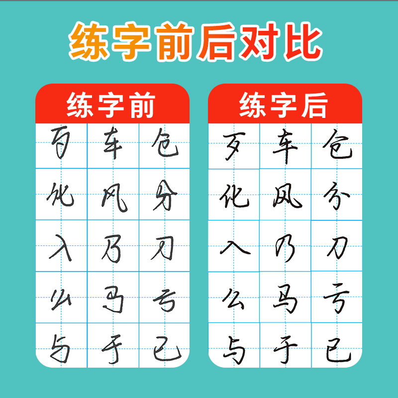 控笔训练字帖成年行楷字帖成人练字墨点硬笔书法练字本初学者入门笔画笔顺偏旁部首专用速成初中生高中生大学生点阵控笔行书练字帖 - 图3