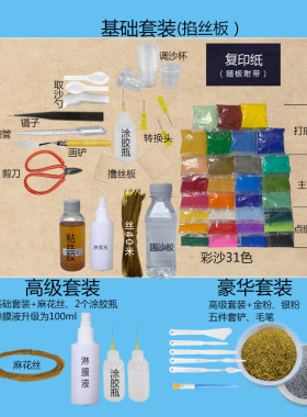 自己设计图景泰蓝掐丝珐琅彩沙画DIY手工材料包烤漆底板景缘坊