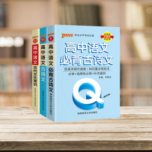 新高考版QBOOK高中语文必背古诗文古代文化常识人教版必修+选择性必修新教材学业水平考试大字号护眼纸大行空PASS绿卡图书正版 - 图1