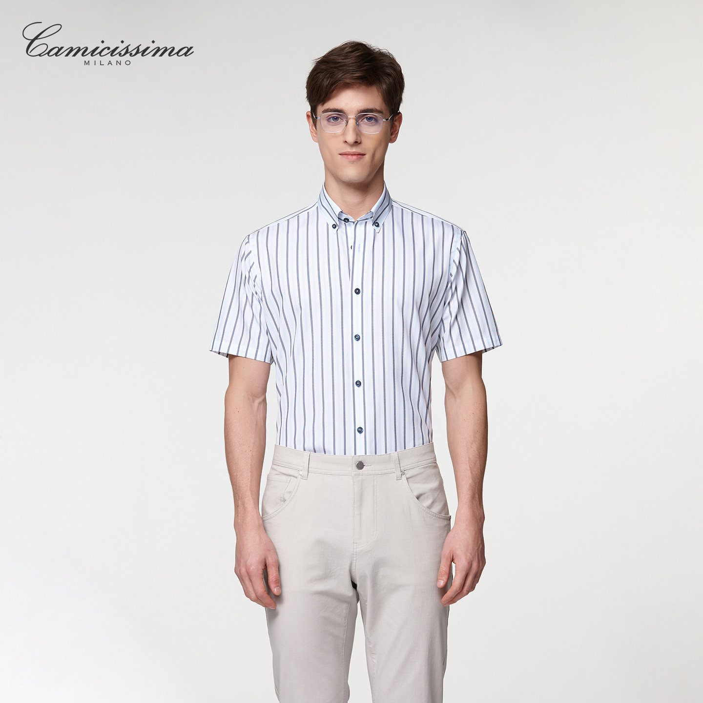 【凉感】恺米切2026夏季新款男士商务免烫抗菌短袖衬衫休闲衬衣