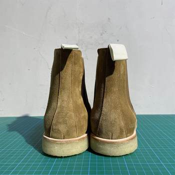 [Shoemaker] Chelsea 0115 Tobacco Chelsea boots, handmade Goodyear boots, suede leather retro boots