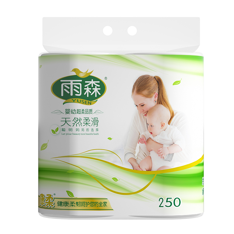 雨森加粗中长妇婴双卷250g/提卫生纸卷纸巾婴儿柔软家用实惠月子 - 图3