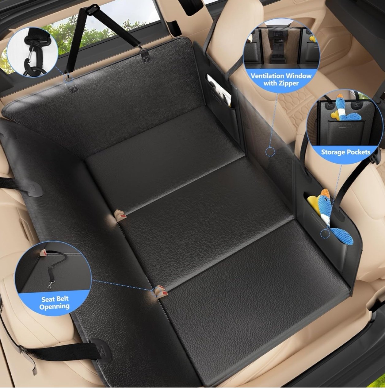 车载宠物垫后排硬板支撑狗垫延长汽车座椅套猫爪皮布车用防水狗垫,淘宝优惠券,粉丝福利购,淘宝优惠卷