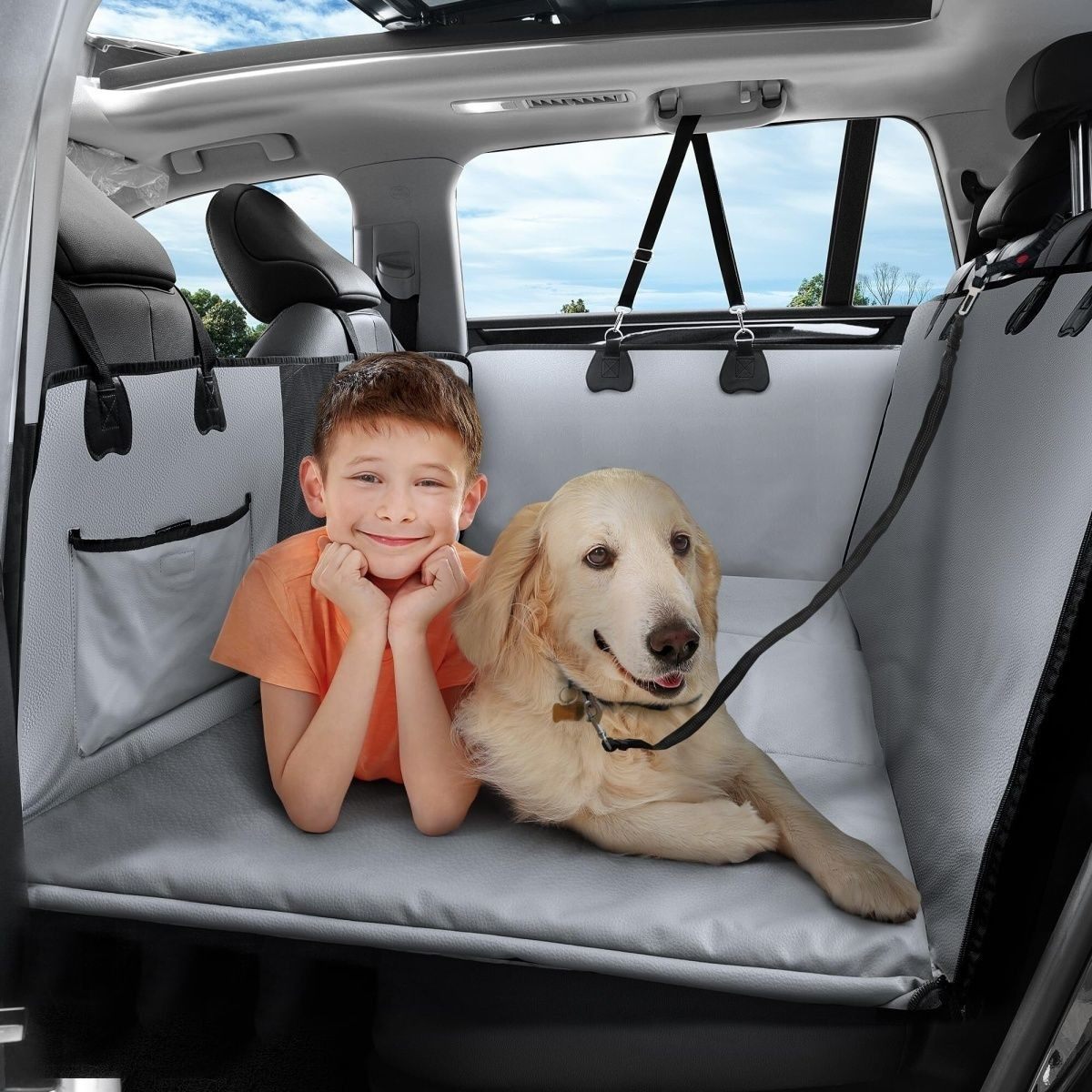 车载宠物垫后排硬板支撑狗垫延长汽车座椅套猫爪皮布车用防水狗垫,淘宝优惠券,粉丝福利购,淘宝优惠卷