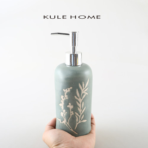 KULE HOME陶瓷乳液瓶洗手液分装瓶家用洗发水沐浴露皂液按压瓶子-图0