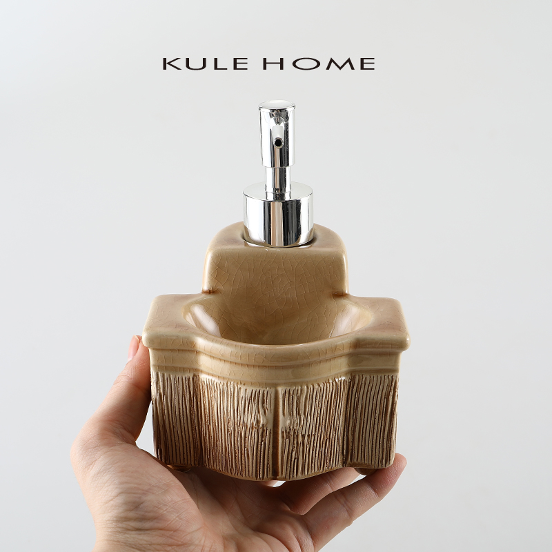 KULE HOME 轻奢陶瓷乳液瓶洗发水沐浴露洗手液分装瓶按压瓶子空瓶