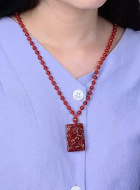 2026年红玛瑙马上有钱男女款吊坠马年本命年转运珠项链新年礼物