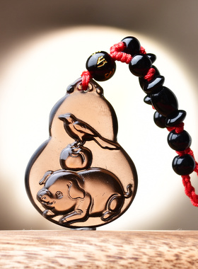 喜柿连猪吉宏吊坠2026属虎的吉祥佩戴物生肖虎项链挂件