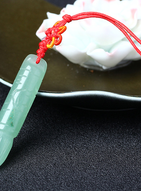 黑曜石白水晶文昌笔吊坠玉坠文昌八将书包饰品