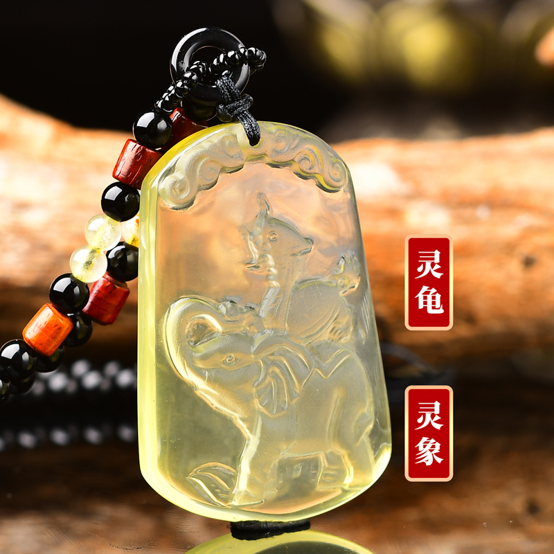 属羊人2026年麟龟赐瑞黄水晶吊坠马年转运珠吉祥物项链男女 - 图2