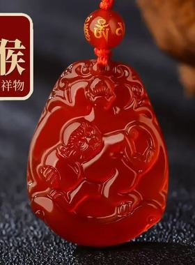 2026年红玛瑙十二生肖吊坠马年女款吊坠男女红玛瑙项链情侣礼物