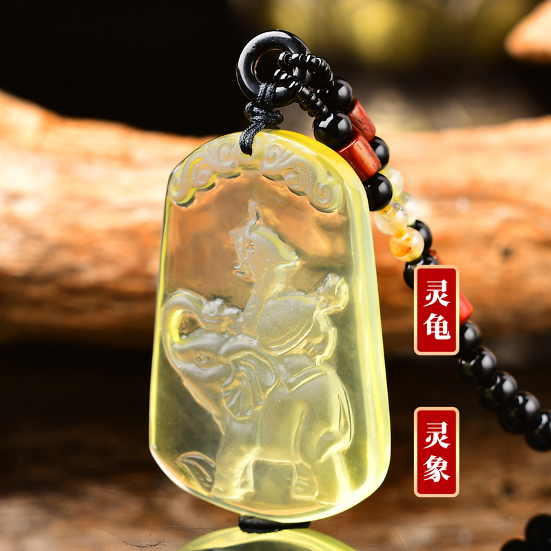 属羊人2026年麟龟赐瑞黄水晶吊坠马年转运珠吉祥物项链男女 - 图1
