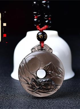 秘术吉阁灵龟赐福祐吊坠铜钱龙龟挂件男女饰品黑曜石钥匙扣