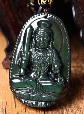 彩虹眼黑曜石不动尊菩萨属鸡吊坠