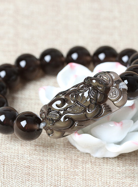 开冰种黑曜石瑞麟得财