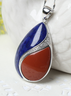 天然帝王吊坠红竹石