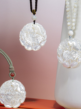 珍珠母贝个性民族风长款牌子项链