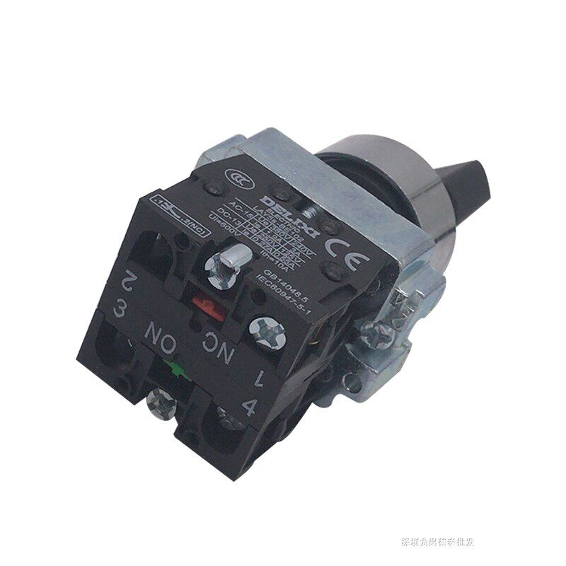 德力西按钮开关 LAY5-BD25金属型旋钮两挡旋钮触点一常开+一常闭_虎窝淘