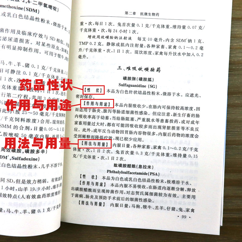 【3本49】畜禽药物手册（精装）兽医临床用药指南小动物药物手册兽药合理应用与联用手册书籍-图2