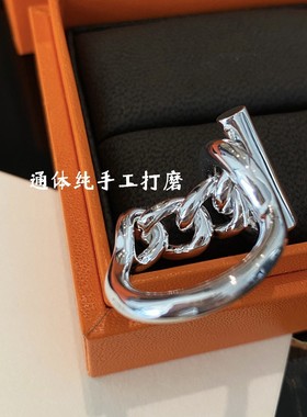 女纯银韩版OT链条戒指不掉色