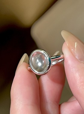 女水沫玉新中式国风戒指素圈