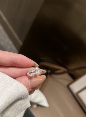人造钻石椭圆鸽子蛋女耳钉