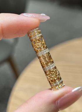 随身佛纯银镀金女六字箴言项链